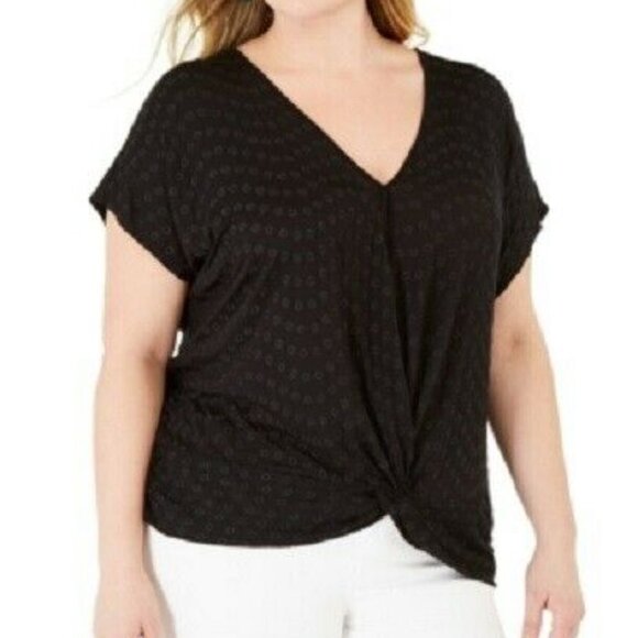 INC  Plus Eyelet Twist Front Blouse 3X - Picture 1 of 11